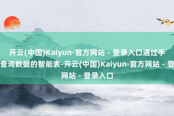 开云(中国)Kaiyun·官方网站 - 登录入口通过手机就能查询数据的智能表-开云(中国)Kaiyun·官方网站 - 登录入口