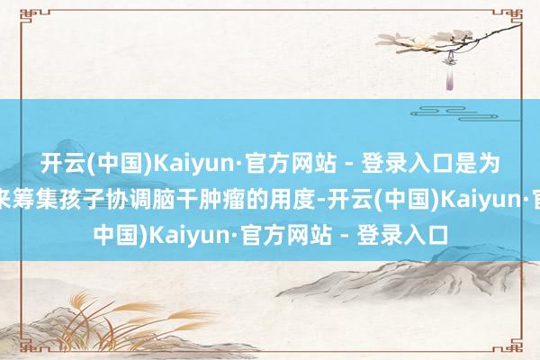 开云(中国)Kaiyun·官方网站 - 登录入口是为了赚取浅陋的收入来筹集孩子协调脑干肿瘤的用度-开云(中国)Kaiyun·官方网站 - 登录入口