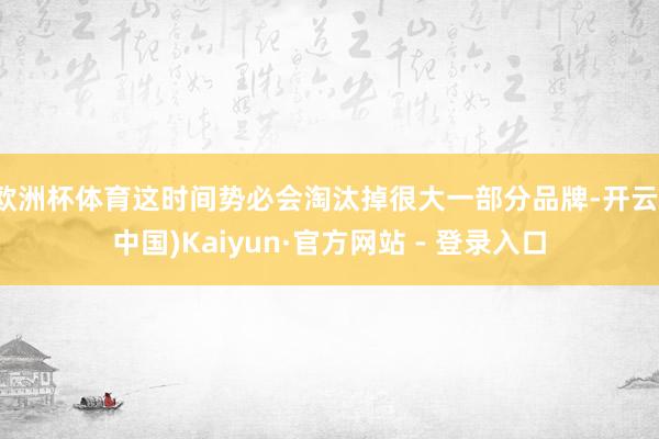 欧洲杯体育这时间势必会淘汰掉很大一部分品牌-开云(中国)Kaiyun·官方网站 - 登录入口